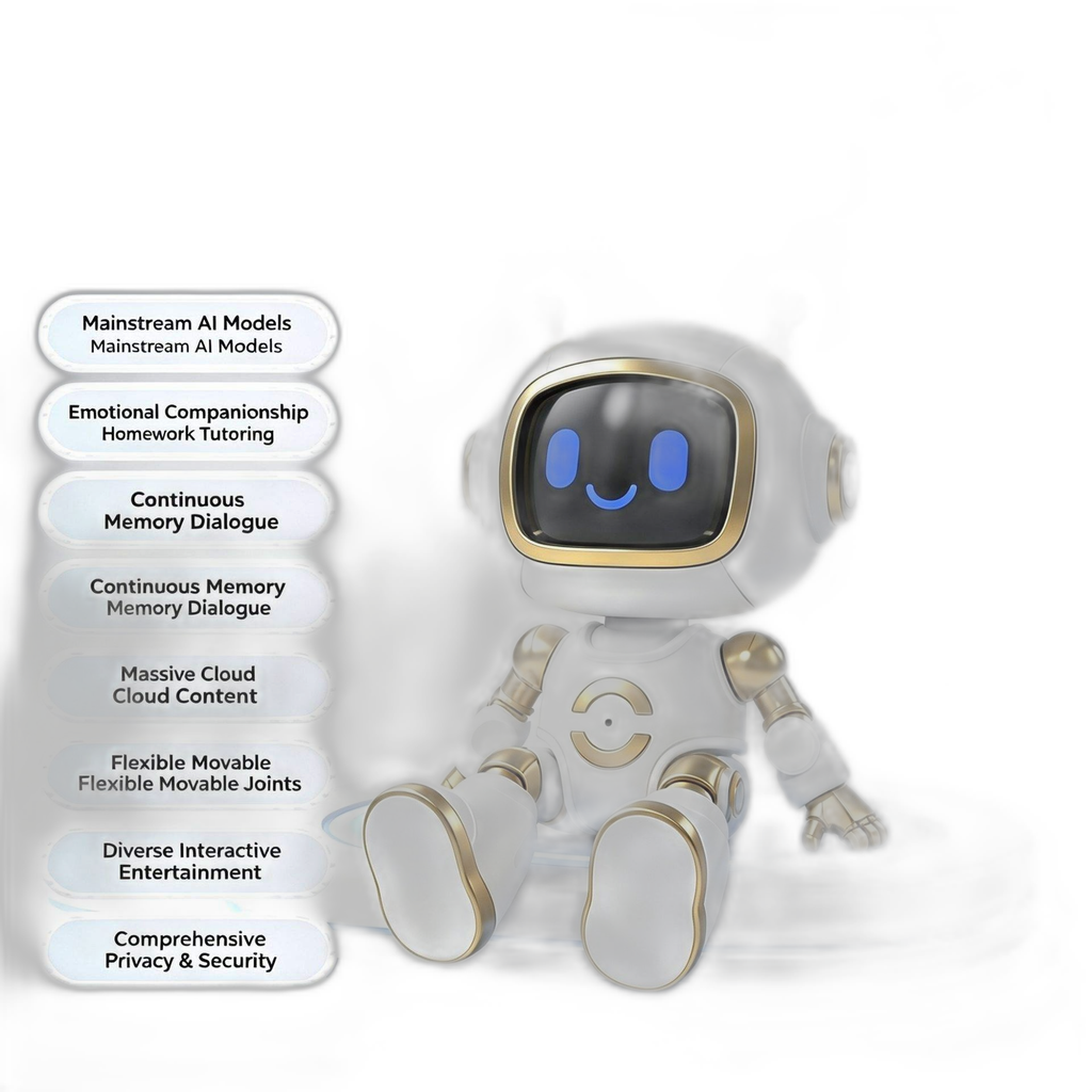 Smart AI Desktop Robot Companion LED Screen Display 37 Languages Voice Interaction Office Home Use Intelligent Robot