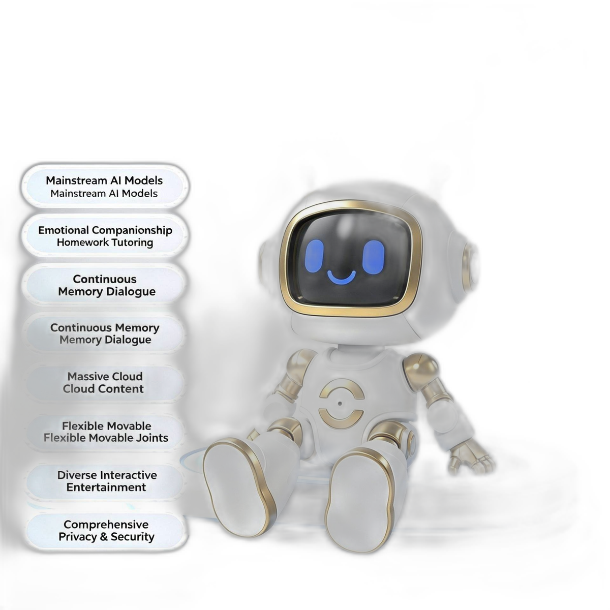 Smart AI Desktop Robot Companion LED Screen Display 37 Languages Voice Interaction Office Home Use Intelligent Robot