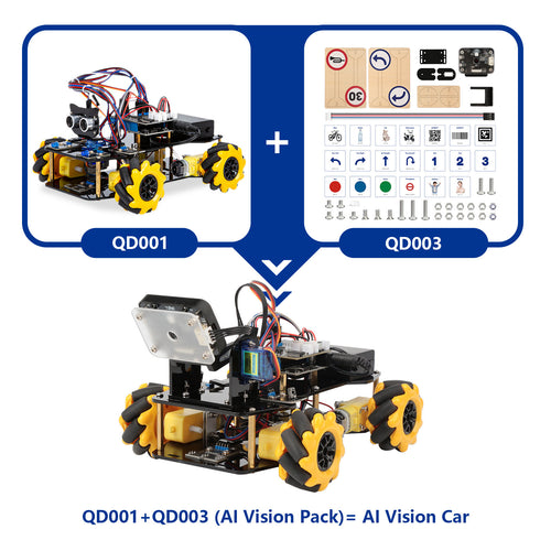 ACEBOTT Stem Robot AI Visual Car Kit Set Adults Kids Learning DIY Coding ESP32 AI Robotic Educational Toys for Kids for Arduino