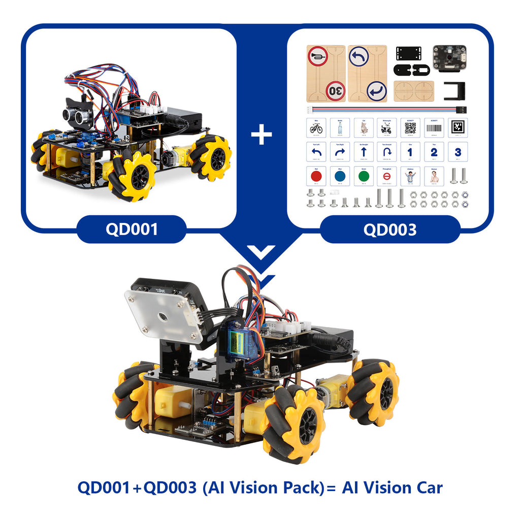 ACEBOTT OEM Stem Education Robot Visual Set Coding Learning DIY Toy 4WD EPS32 WIFI APP Robotic AI Kit for Children for A