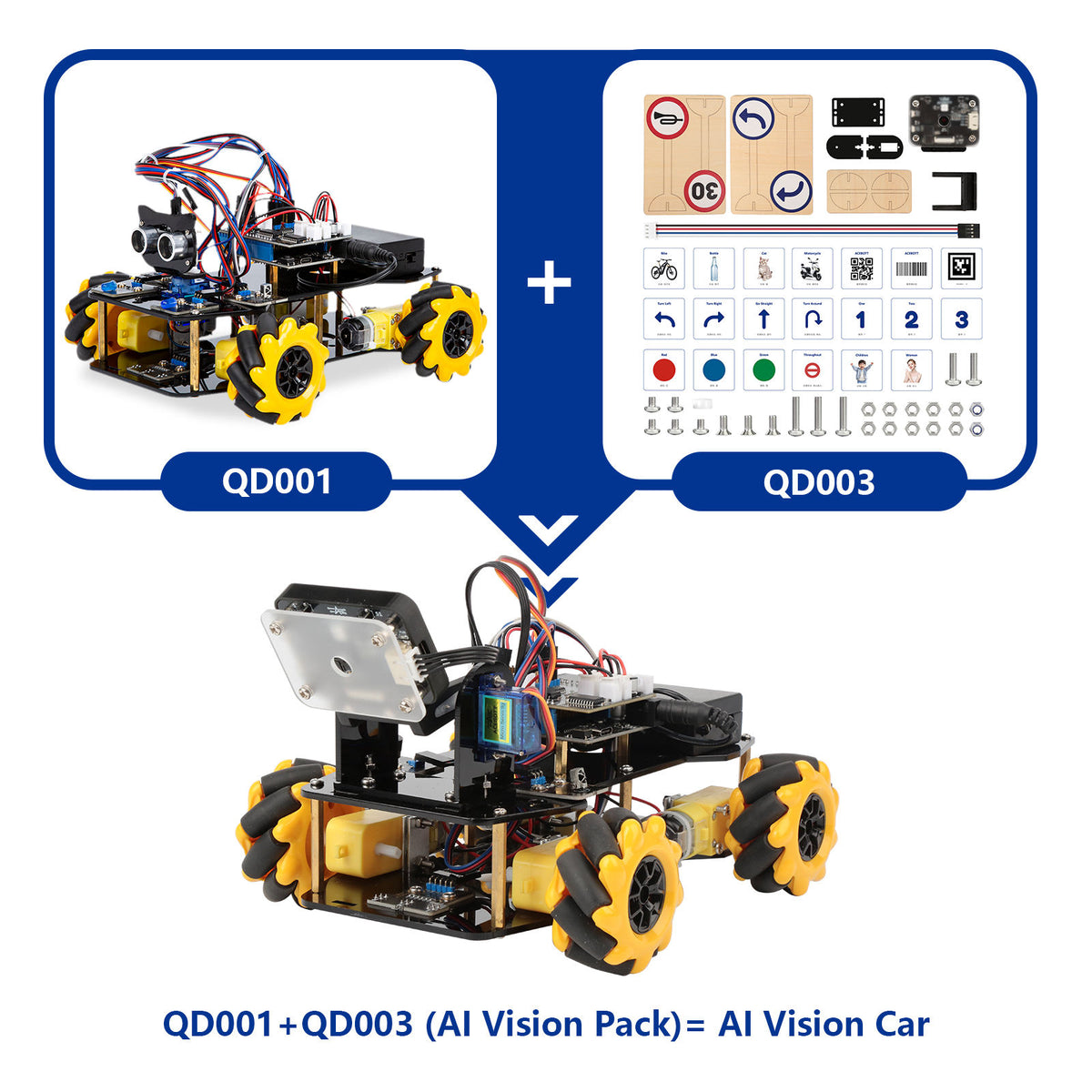 ACEBOTT OEM Stem Education Robot Visual Set Coding Learning DIY Toy 4WD EPS32 WIFI APP Robotic AI Kit for Children for A