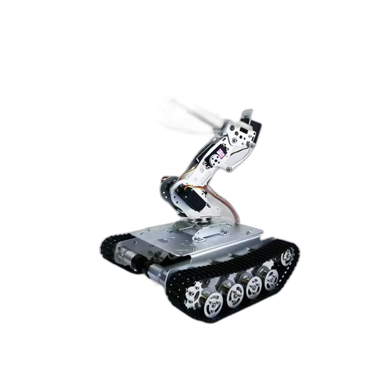 GGDX TS100 12V Motor 7-DOF Robot Arm Smart RC Kit Shock Absorber Tank Car with WiFi