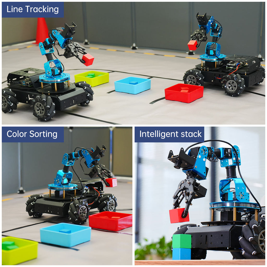 ArmPi Pro ROS Robotic Arm With Raspberry Pi Open Source 4WD Mecanum Wheel Robot Car AI Vision Programming Smart Robotics